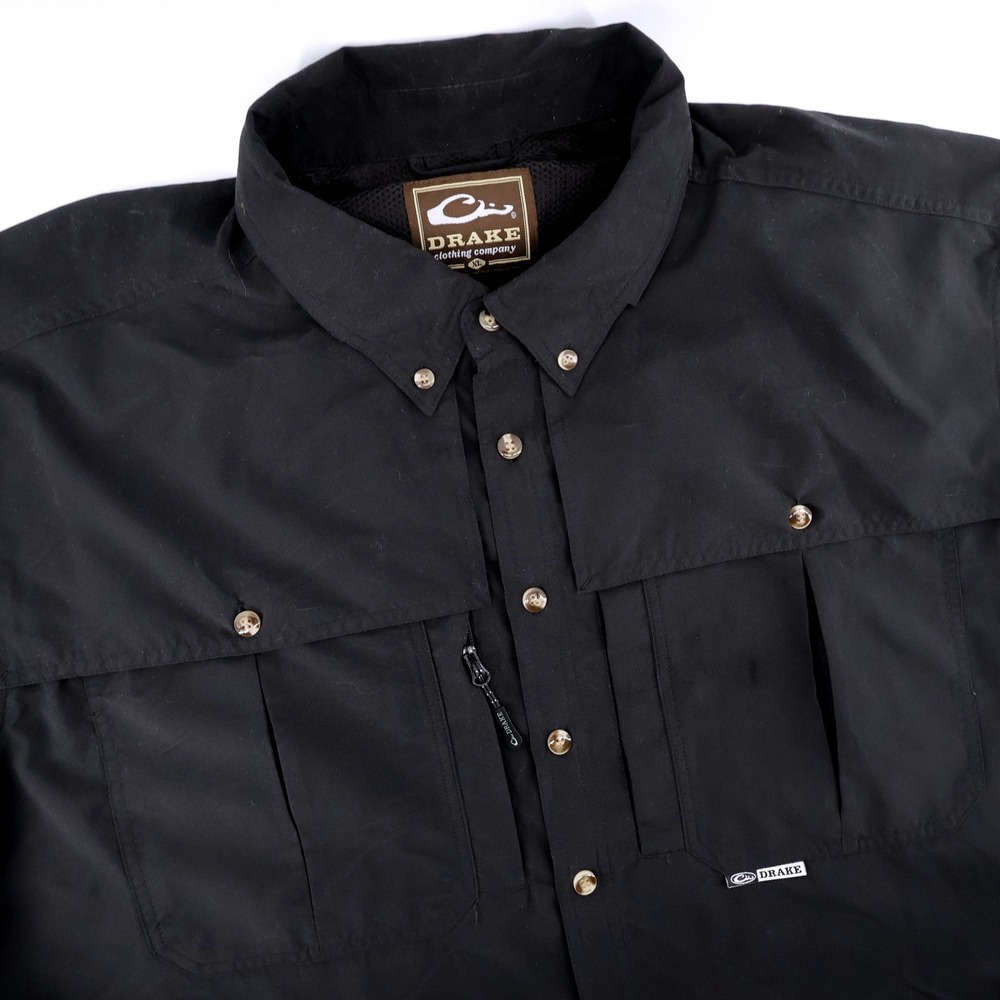 Drake Flyweight Wingshooters Balck Shirt Button Down Shirt Long Sleeve Mens XL